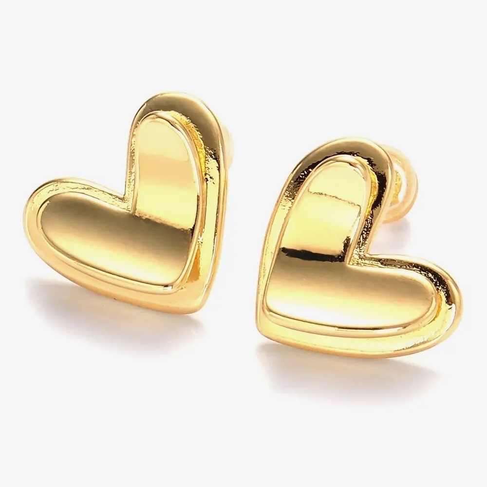 Gold Heart Earrings (7008)